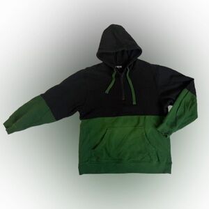 Wellington Men’s Black Green Block 1/4 Zip Sweatshirt Hoodie. Size L